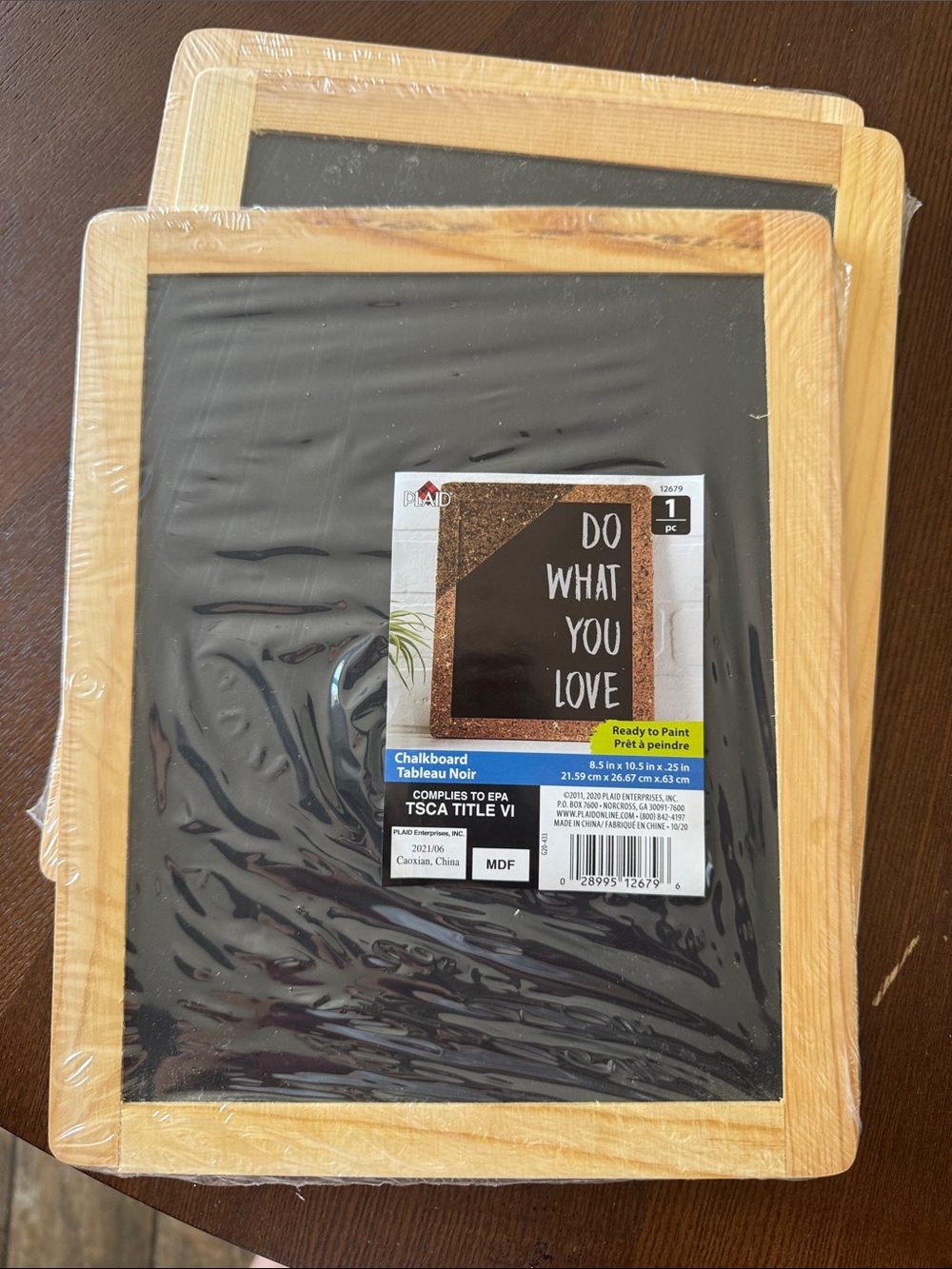 Pack of 3 Mainstays Natural Wood Frame Chalkboard - Black